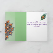 Eleganter Pfauengeklappter Abschluss-Grußkarte Karte (Innenseite)