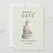 Eleganter Pfefferminzkuchen Save the Date Einladung (Vorderseite)