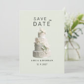 Eleganter Pfefferminzkuchen Save the Date Einladung (Stehend Vorderseite)