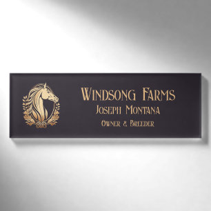 Eleganter Pferdehof für die Pferdebranche Namenschild