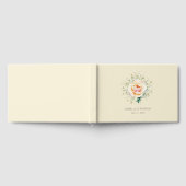 Eleganter Pfirsich-Botanischer Blumenkranz Gästebuch (Voll)