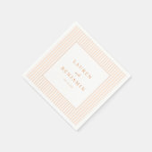Eleganter Pfirsich gestreifter Minimalist Serviette (Ecke)
