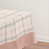 Eleganter Pfirsich und graue karierte Tablettendec Tischdecke (Beispiel)