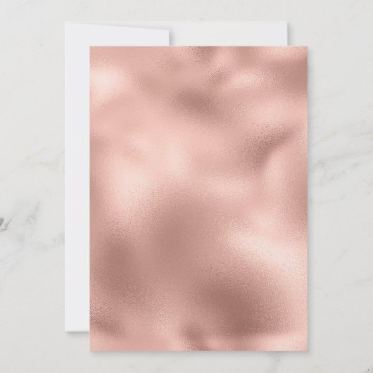 Eleganter Pfirsichrosa Blauer Blumenzorn Einladung (Rückseite)