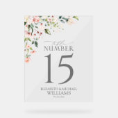 Eleganter Pfirsichrosa Empfang Acrylschild (Vorderseite)