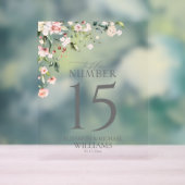 Eleganter Pfirsichrosa Empfang Acrylschild (Neutral)