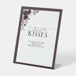 Eleganter Pflaume Lila Wasserfarbe Wie viele Küsse Sockelschild