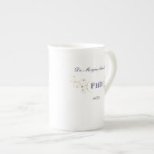 Eleganter PhD Blue Gold Abschluss Porzellantasse (Vorderseite Rechts)