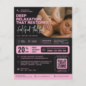 Eleganter Physiotherapeut Wellness Spa Rosa Schwar Flyer (Vorne)
