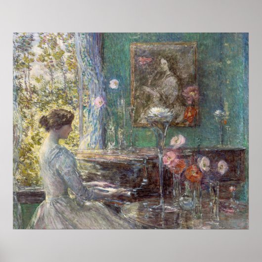 Eleganter Pianist, Improvisation von Childe Hassam Poster (Vorne)