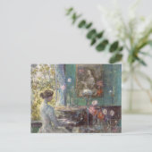 Eleganter Pianist, Improvisation von Childe Hassam Postkarte (Stehend Vorderseite)