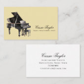Eleganter Piano Französischer Hornmusiklehrer Visitenkarte (Vorne/Hinten)
