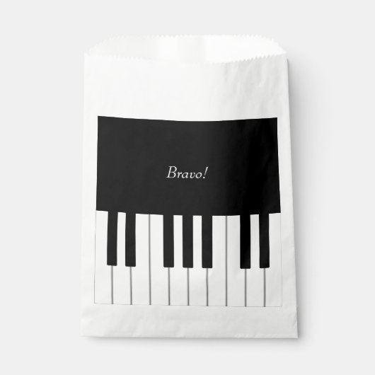 Eleganter Piano Keyboard Individuelle Name & Messa Geschenktütchen (Vorderseite)