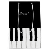 Eleganter Piano Keyboard Individuelle Name & Messa Mittlere Geschenktüte (Rückseite)
