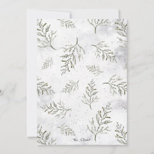 Eleganter Pine Tree Neue Zuhause für die Urlaubsta Ankündigung (Rückseite)