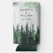 Eleganter Pinienwald Personalisiert Selters Dosenkühler (Rückseite)