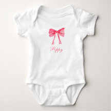 Eleganter Pink Bow Cherries Girl Baby Bodysuit