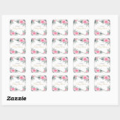 Eleganter Pink Floral Greenery Baby Shower Sticker (Blatt)