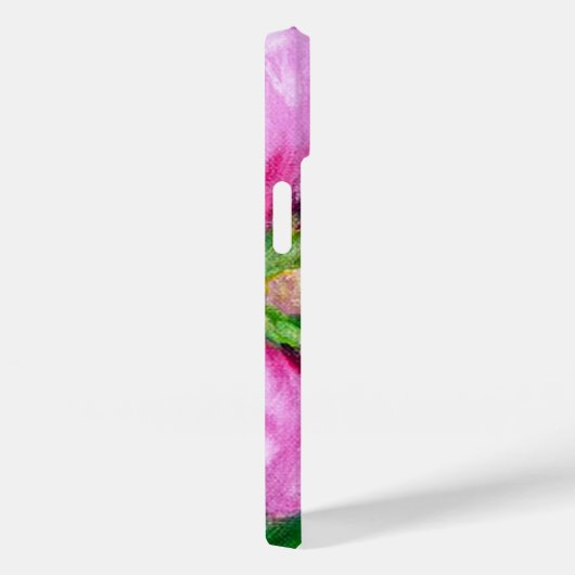 Eleganter Pink Floral Monogram Case-Mate iPhone Ca Hülle (Rückseite / Rechts)