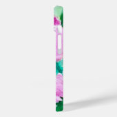 Eleganter Pink Floral Monogram Case-Mate iPhone Ca Hülle (Rückseite / Links)