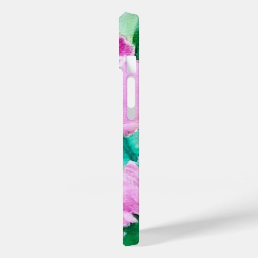 Eleganter Pink Floral Monogram Case-Mate iPhone Ca Hülle (Rückseite / Links)