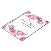 Eleganter Pink Floral Watercolor Hochzeitsplaner Notizblock (Linke Seite)