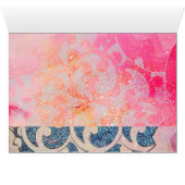 ELEGANTER PINK FUCHSIA PEACOCK MIT GEOMETRISCHEN W (Innenansicht Horizontal (Unten))