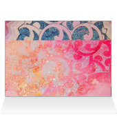 ELEGANTER PINK FUCHSIA PEACOCK MIT GEOMETRISCHEN W (Innenansicht Horizontal (Oben))