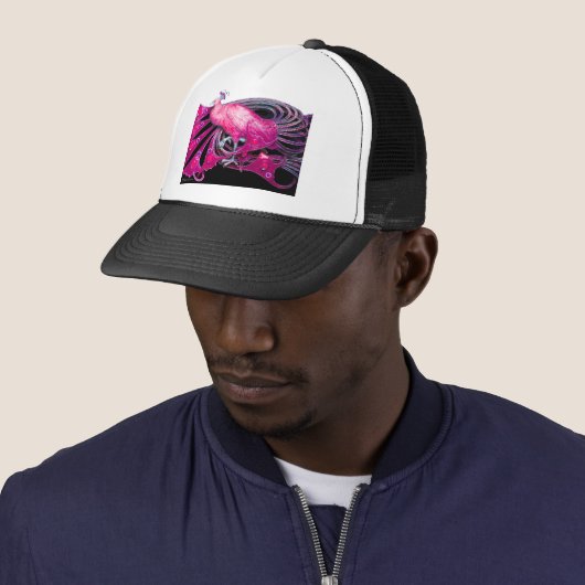 ELEGANTER PINK, FUCHSIA, SCHWARZ TRUCKERKAPPE (Beispiel)