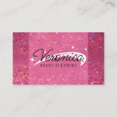 Eleganter Pink Glitzer House Reinigungsservice Visitenkarte (Rückseite)