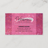 Eleganter Pink Glitzer House Reinigungsservice Visitenkarte (Vorderseite)