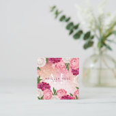 Eleganter Pink-Glitzer Quadratische Visitenkarte (Stehend Vorderseite)