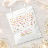 Eleganter Pink Gold Glitzer Confetti Babydusche Geschenktütchen (Ausgeschnitten)