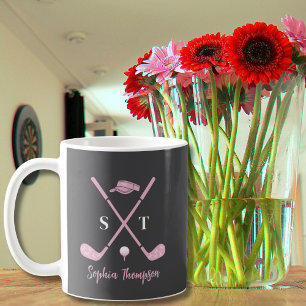 Eleganter Pink Golfschläger mit weißen Schleifen z Kaffeetasse
