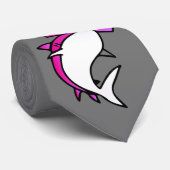 Eleganter Pink & Gray Hammerhead Hai Cartoon Neck  Krawatte (Gerollt)