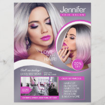 Eleganter Pink Hair Salon Flyer