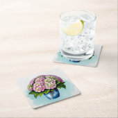 Eleganter Pink Hydrangea Blume Paper Untersetzer (Vor Ort)