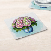 Eleganter Pink Hydrangea Blume Paper Untersetzer (angewinkelt)