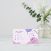 Eleganter Pink & Lila Nageltechniker Manikurist Visitenkarte (Stehend Vorderseite)