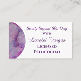 Eleganter Pink Lila Watercolor Östhetician & QR Visitenkarte