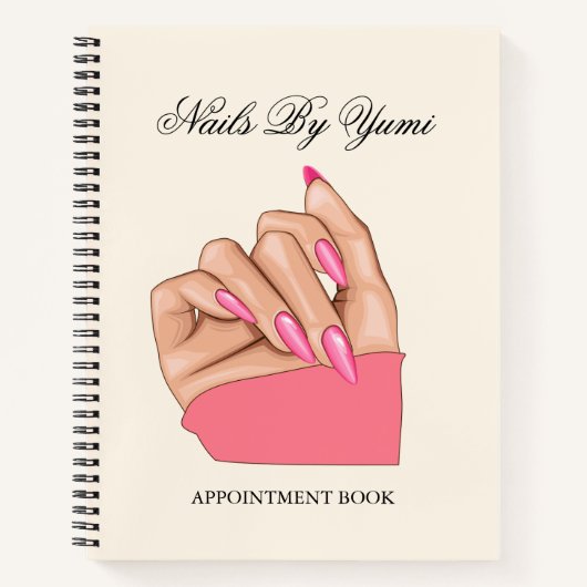 Eleganter Pink-Nägel Manicurist Termin Salon Notizblock (Vorderseite)