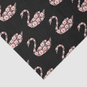 Eleganter Pink Pearl Swan auf schwarzem Hintergrun Seidenpapier (Ausschnitt)