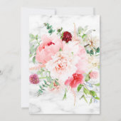 Eleganter Pink Peony Floral Calligraphy Geburtstag Einladung (Rückseite)