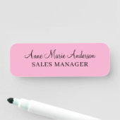 Eleganter Pink professioneller Name Namensschild (Beispiel)