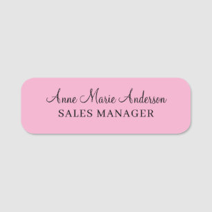Eleganter Pink professioneller Name Namensschild