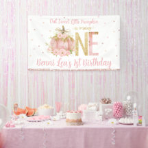 Eleganter Pink Pumpkin 1. Geburtstag 1 Hintergrund