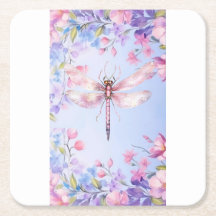 Eleganter Pink-Rosa-Dragonfly-Untersetzer