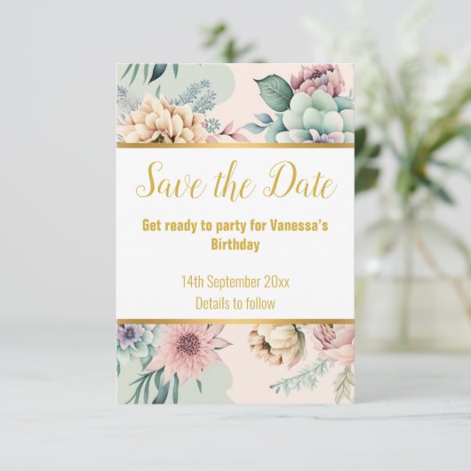 ELEGANTER PINK SPRING FLORAL RESPONSE RSVP CARD (Stehend Vorderseite)