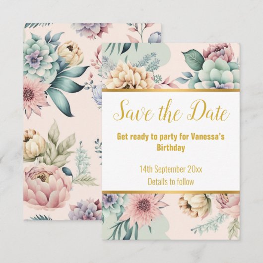 ELEGANTER PINK SPRING FLORAL RESPONSE RSVP CARD KARTE (Vorne/Hinten)