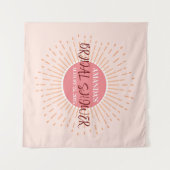 Eleganter Pink Sun Wedding Foto Stand Hintergrund Wandteppich (Vorderseite (Horizontal))